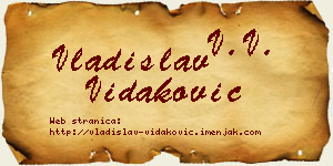 Vladislav Vidaković vizit kartica